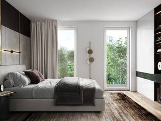 2 Mehrfamilienhäuser in München, OBLIK3D OBLIK3D Dormitorios de estilo clásico