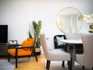 Flat transformation in the heart of Knightsbridge, LJ Interiors LJ Interiors Ruang Makan Modern