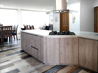 Remodela tu apartamento en Santa Marta, Remodelar Proyectos Integrales Remodelar Proyectos Integrales Modern Kitchen Chipboard Wood effect