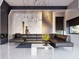 ЗАГОРОДНЫЙ ДОМ В ПОДМОСКОВЬЕ, Yurov Interiors Yurov Interiors Minimalist living room