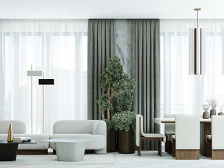 TITUL, Yurov Interiors Yurov Interiors ミニマルデザインの リビング