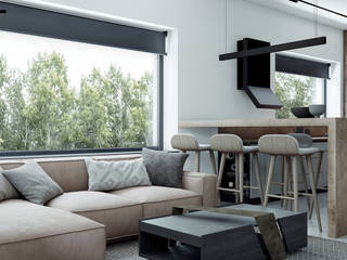 ЗАГОРОДНЫЙ ДОМ, Yurov Interiors Yurov Interiors Minimalist living room