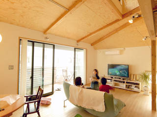 大岡山の家2, 大庭建築設計事務所 大庭建築設計事務所 Living room Wood Wood effect