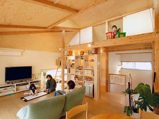 大岡山の家2, 大庭建築設計事務所 大庭建築設計事務所 غرفة المعيشة خشب Wood effect
