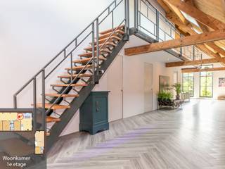 Project Spotlight: Winehouse Steur, a renovation to a historical building, BestFix Schuifdeursystemen BestFix Schuifdeursystemen Industrial style corridor, hallway and stairs