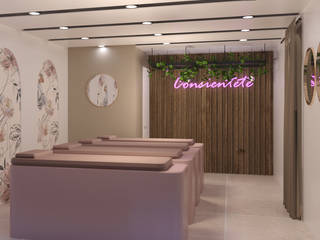 Lashes & nails bar, DOMMA ARQ + INTERIORISMO DOMMA ARQ + INTERIORISMO Commercial spaces Wood-Plastic Composite