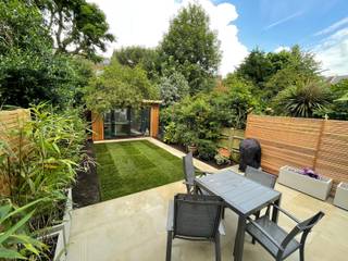 Garden studio in a small garden Landscaper in London Garden Shed garden,garden design,landscape design,, garden office, garden studio, small garden,