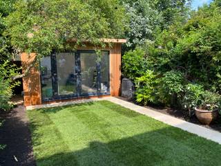 Garden studio in a small garden Landscaper in London Garden Shed garden,garden design,landscape design,, garden office, garden studio, small garden,