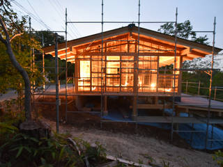 風の森の土壁（工事中）, 水野設計室 水野設計室 Wooden houses Wood Wood effect