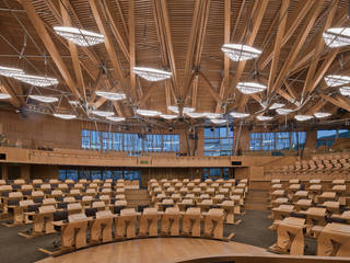 Scottish Parliament Debating Chamber, EFLA | Kevan Shaw Lighting Design EFLA | Kevan Shaw Lighting Design Ticari alanlar