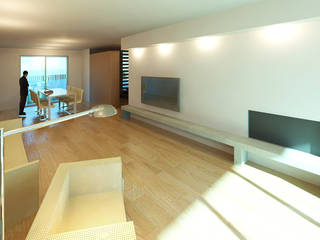 2 Moradias Geminadas, Cascais, darq - arquitectura, design, 3D darq - arquitectura, design, 3D Living room Wood Wood effect