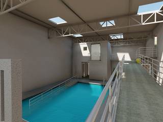 Centro de rehabilitación, Escala arquitectura Escala arquitectura Pool اینٹوں