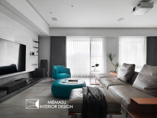 高過岸 / Residential K, 域見室所設計 MIEMASU INTERIOR DESIGN 域見室所設計 MIEMASU INTERIOR DESIGN Modern Living Room