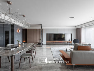 靜謐 / Tranquility , 域見室所設計 MIEMASU INTERIOR DESIGN 域見室所設計 MIEMASU INTERIOR DESIGN モダンデザインの リビング