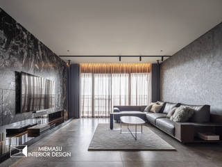 墨香 / Residential H, 域見室所設計 MIEMASU INTERIOR DESIGN 域見室所設計 MIEMASU INTERIOR DESIGN Modern Living Room