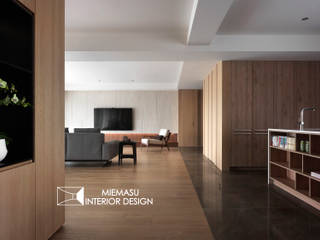 映東騰 / Refletion, 域見室所設計 MIEMASU INTERIOR DESIGN 域見室所設計 MIEMASU INTERIOR DESIGN 和風デザインの リビング