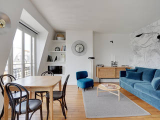 Un appartement destiné à la location sous les toits parisiens, Parisdinterieur Parisdinterieur Вітальня