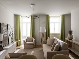 Apartamentos Arouca, Jota Barbosa Interiors Jota Barbosa Interiors ミニマルデザインの リビング