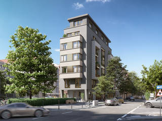 3D visualization of the Berger Strasse apartment building in Frankfurt, Render Vision Render Vision