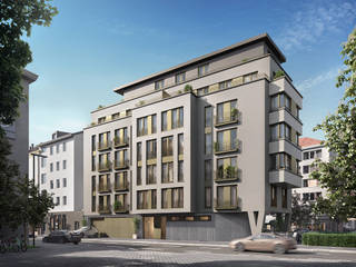 3D visualization of the Berger Strasse apartment building in Frankfurt, Render Vision Render Vision