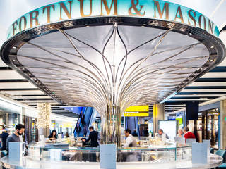 Fortnum & Mason, Terminal 5, Heathrow Airport, Inverse Lighting Design ltd. Inverse Lighting Design ltd. Commercial spaces