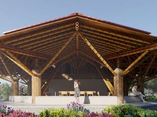 Edificio comunal - Sede de los cuidadores del territorio Siona, IMZA Arquitectura IMZA Arquitectura Casas ecológicas Bambú Verde