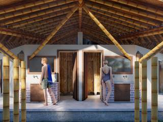 Edificio comunal - Sede de los cuidadores del territorio Siona, IMZA Arquitectura IMZA Arquitectura Country style bathroom Bamboo Green