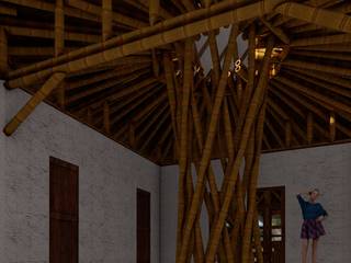 Sede de los cuidadores del territorio Siona, IMZA Arquitectura IMZA Arquitectura Pasillos, vestíbulos y escaleras de estilo rural Bambú Verde