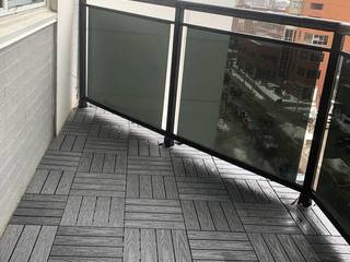 Outdoor tiles on Toronto balcony | Composites are KING bc of superior durability, no need for maintenance and visual appeal. By Outdoor Floors Balcony Flooring in Toronto, Outdoor Floors Toronto Outdoor Floors Toronto Balcony