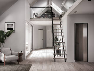 Interior visualization of an attic apartment in Munich, Render Vision Render Vision