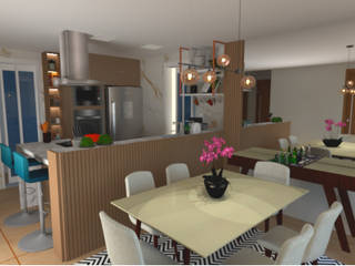 Cozinha Integrada - Conceito Aberto, PD Reforme&Decore PD Reforme&Decore モダンな キッチン