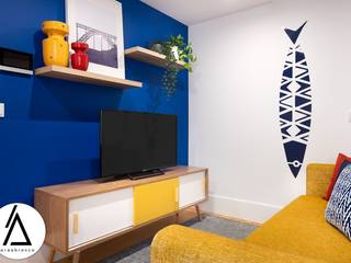 Projeto - Design de interiores - Apartamento 1 ON, Areabranca Areabranca Living roomCupboards & sideboards