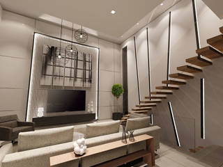 VIVIENDA UNIFAMILIAR, JUSTO DEL RIO D.I. JUSTO DEL RIO D.I. Modern Living Room