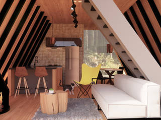 CABANA A FRAME, ARQViva Arquitetura Sustentável ARQViva Arquitetura Sustentável Log cabin لکڑی Wood effect