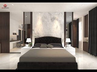 AJ House (Master Bedroom & Office), Lims Architect Lims Architect ห้องนอนขนาดเล็ก