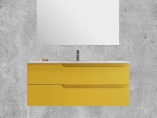 Arredo bagno moderno sospeso 120x46x52H con specchio in 5 colori , Bagno Italia Bagno Italia Baños de estilo moderno Tablero DM