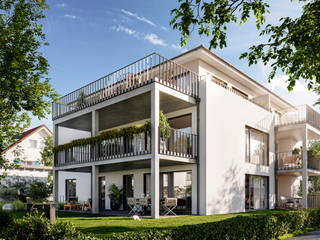 Exterior visualization of an apartment building in Weingarten, Render Vision Render Vision