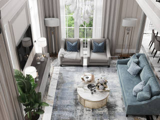 Дом в КП Вешки. House Veshki , Rubleva Design Rubleva Design Phòng khách phong cách kinh điển