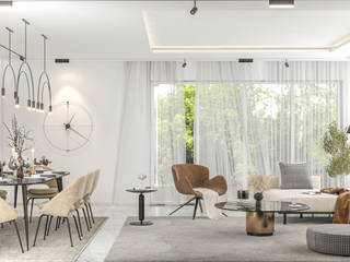 Glamour und Kontraste: dynamisches Interior Design, ED INTERIOR DESIGN ED INTERIOR DESIGN Modern living room Marble