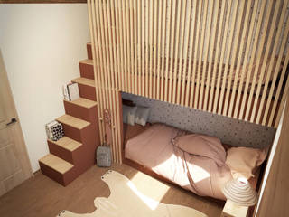 Une chambre d'enfant dans un chalet, Studio Coralie Vasseur Studio Coralie Vasseur 嬰兒房/兒童房 木頭 Wood effect