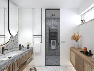 Modernes Badezimmer mit Terrazzo , ED INTERIOR DESIGN ED INTERIOR DESIGN Moderne Badezimmer Stein