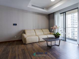 Thi công căn hộ Akari City - 97m2 - 3 PN, Công ty Cổ Phần Nội Thất Mạnh Hệ Công ty Cổ Phần Nội Thất Mạnh Hệ Modern living room
