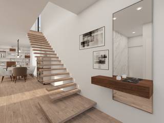 Projeto Seixal , Ginkgo Design Studio Ginkgo Design Studio モダンスタイルの 玄関&廊下&階段