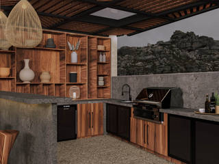 Rooftop - Origins - Mérida, Yuc., MAD Creative Corp MAD Creative Corp Built-in kitchens Stone