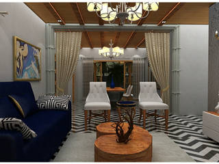 Greek, Sandgolda, Goa, Shruti Sodhi Interior Designs Shruti Sodhi Interior Designs 모던스타일 거실