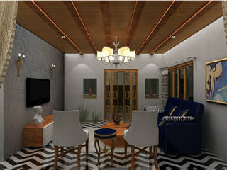 Greek, Sandgolda, Goa, Shruti Sodhi Interior Designs Shruti Sodhi Interior Designs 모던스타일 거실