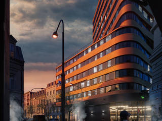 Exterior visualization of a street in Berlin, Render Vision Render Vision