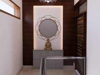 Shantanu Residence, Ravi Prakash Architect Ravi Prakash Architect Minimalist corridor, hallway & stairs Plywood