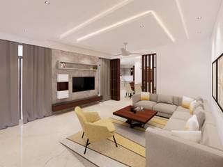 Shantanu Residence, Ravi Prakash Architect Ravi Prakash Architect Phòng khách phong cách tối giản Nhựa