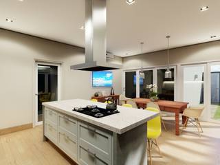 Cozinha e Área Gourmet integradas, Algodoal Arquitetura Algodoal Arquitetura Cocinas de estilo moderno